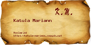 Katula Mariann névjegykártya
