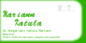 mariann katula business card